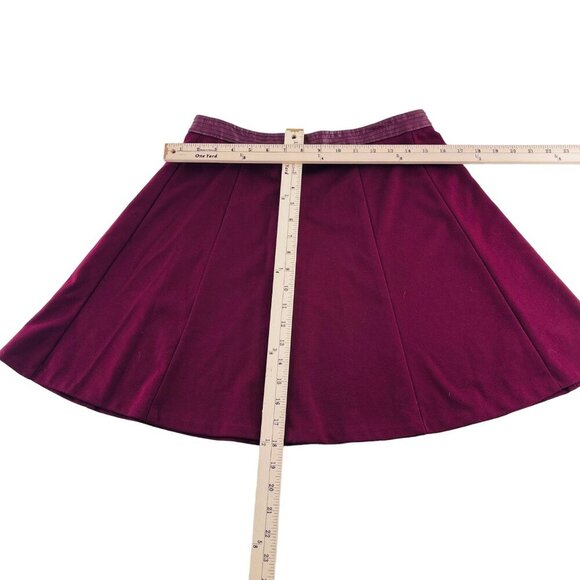 The Limited Womens A-Line Burgundy Skirt Size 4 Polyester/Nylon/Spandex Blend - Picture 3 of 5